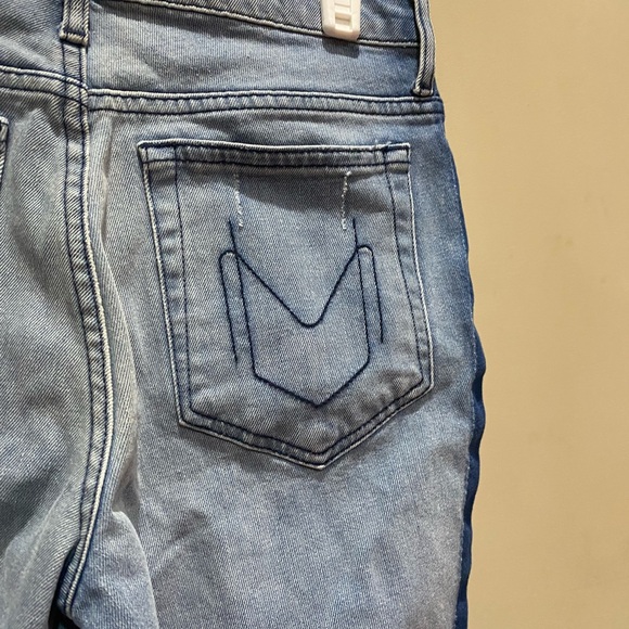 MuMu Blue Two-Tone Ankle Jeans Size 28 Light Wash Side Stripe - Picture 7 of 11